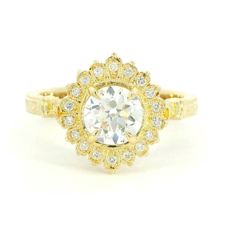 A close-up image of a gold ring