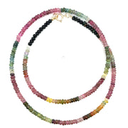 14K Yellow Gold Springtime Tourmaline Beaded Necklace