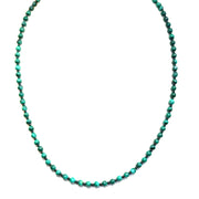 14K Yellow Gold Malachite & Black Agate Beaded Necklace