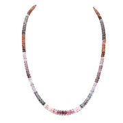 14K Yellow Multli color Spinel Round Beaded Necklace