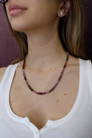 14K Yellow Multli color Spinel Round Beaded Necklace