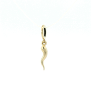 14K Yellow Gold Italian Horn Rondelle Charm Pendant