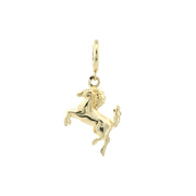 14K Yellow Gold Horse Rondelle Charm Pendant
