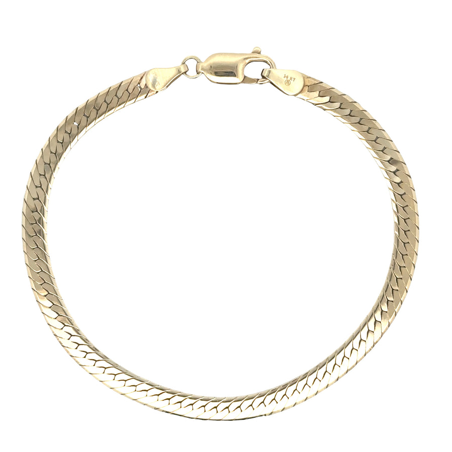 14K Yellow Gold Flat Cuban Bracelet