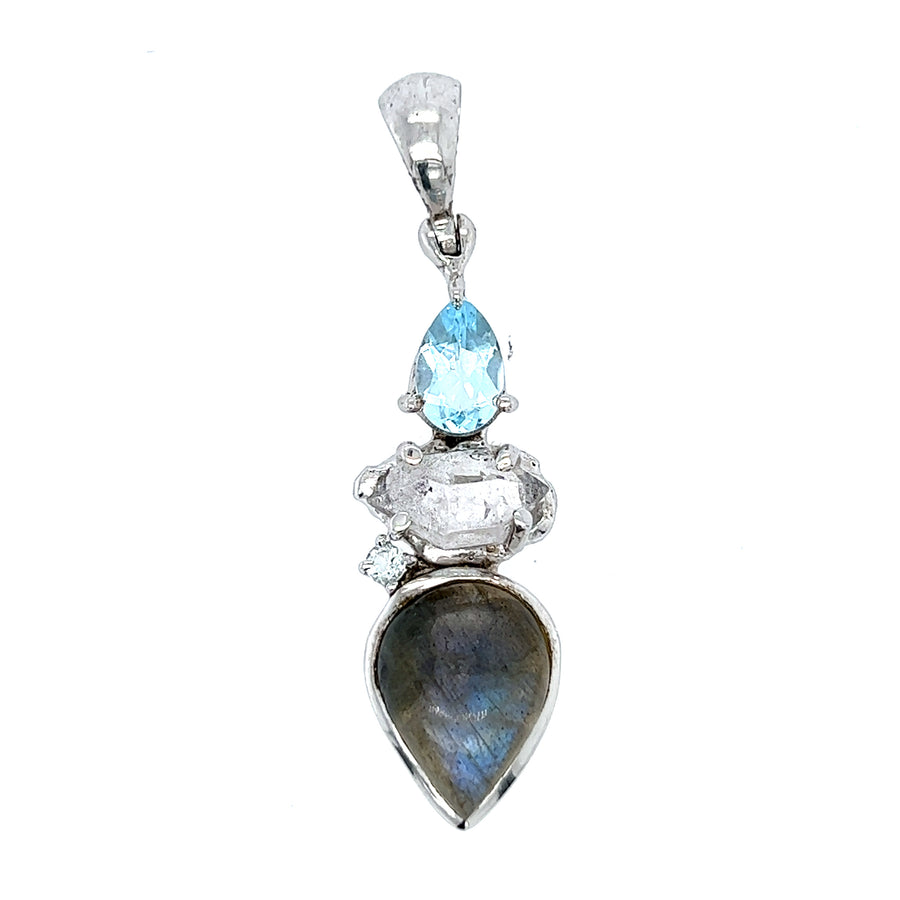 Silver Pendants/Charms - Colored Stone