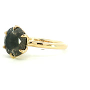 18K Yellow Gold 4.36ct Natural Whiskey Diamond Aurora Glow Vintage Inspired Ring