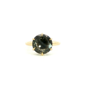 18K Yellow Gold Natural Whiskey Diamond Vintage Inspired Aurora Glow Ring