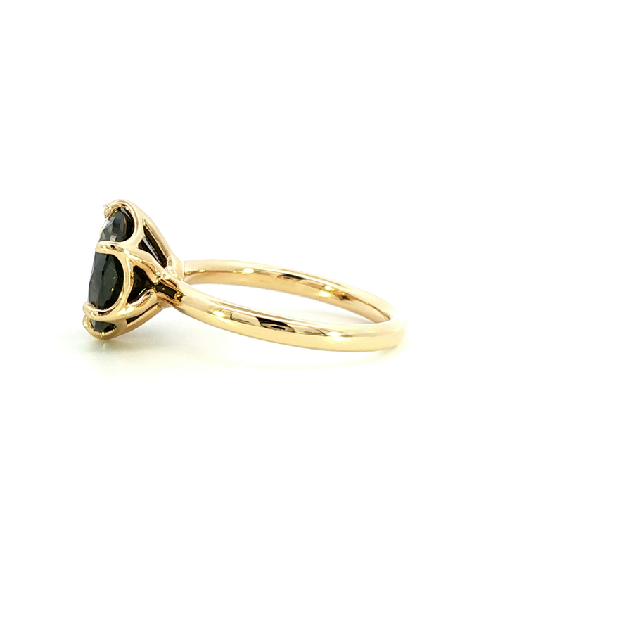 18K Yellow Gold Natural Whiskey Diamond Vintage Inspired Aurora Glow Ring