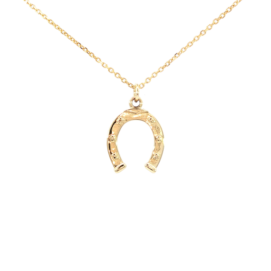 14K Yellow Gold Horseshoe Necklace