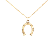 14K Yellow Gold Horseshoe Necklace