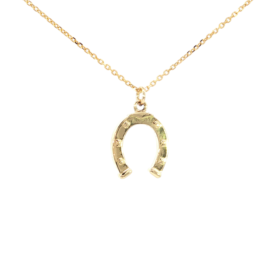 14K Yellow Gold Horseshoe Necklace