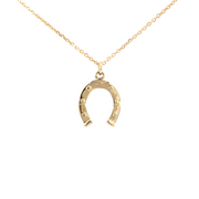 14K Yellow Gold Horseshoe Necklace