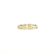 14K Yellow Gold Lab Diamond Victorian Sparkles Banner Band