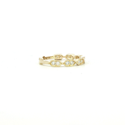 14K Yellow Gold Lab Diamond Victorian Sparkles Banner Band