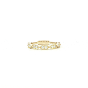 14K Yellow Gold Lab Diamond Victorian Sparkles Banner Band