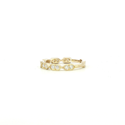 14K Yellow Gold Lab Diamond Victorian Sparkles Banner Band