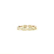 14K Yellow Gold Lab Diamond Victorian Sparkles Banner Band