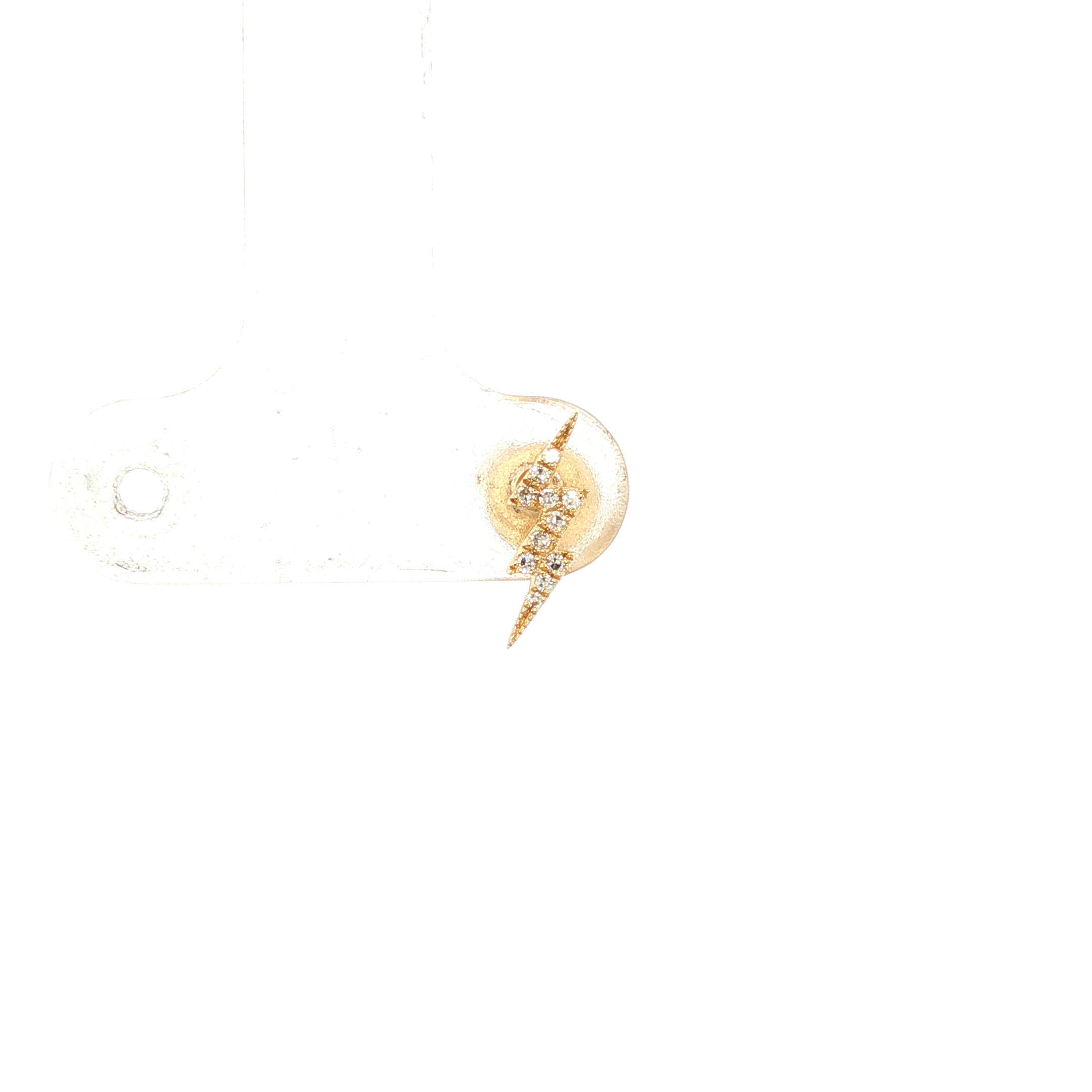 14K Yellow Gold Lighting Stud Natural Diamond Earring