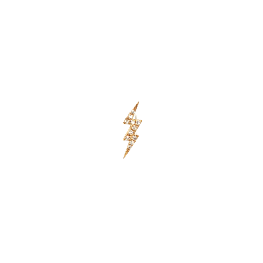 14K Yellow Gold Lighting Stud Natural Diamond Earring