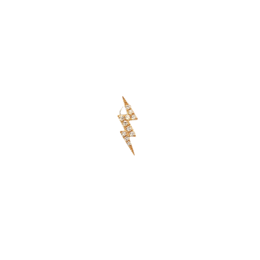 14K Yellow Gold Lighting Stud Natural Diamond Earring