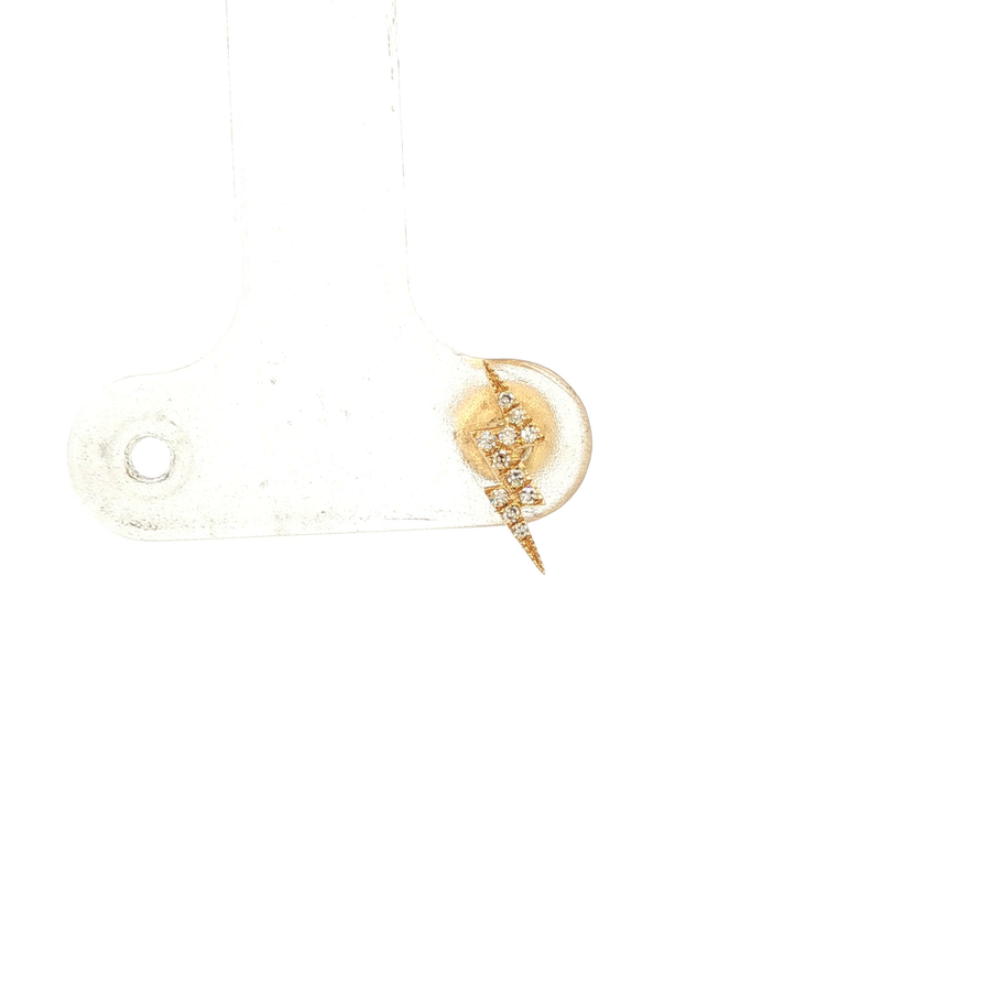14K Yellow Gold Lighting Stud Natural Diamond Earring