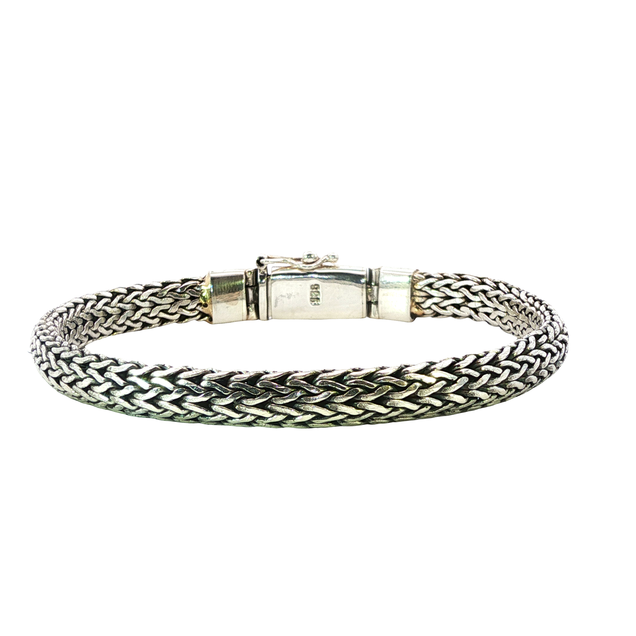925 Sterling Silver Heavy Wheat Bali Bracelet