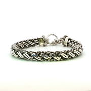 925 Sterling Silver Heavy Alternating Twist Bali Bracelet