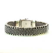 925 Sterling Silver Heavy Mesh Watch Band Bali Bracelet