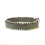 925 Sterling Silver Heavy Mesh Watch Band Bali Bracelet
