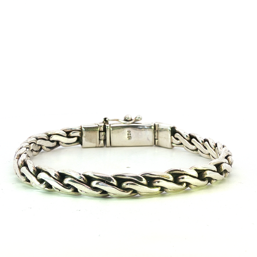 925 Sterling Silver Bynzantine Cuban Bali Bracelet