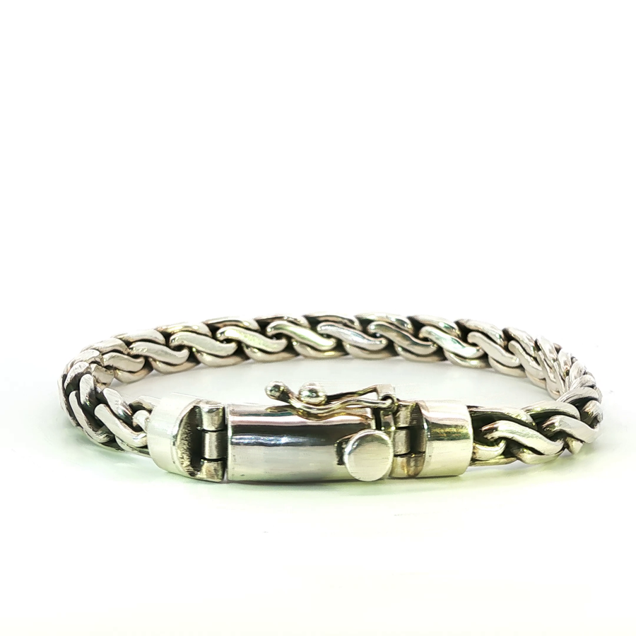 925 Sterling Silver Bynzantine Cuban Bali Bracelet