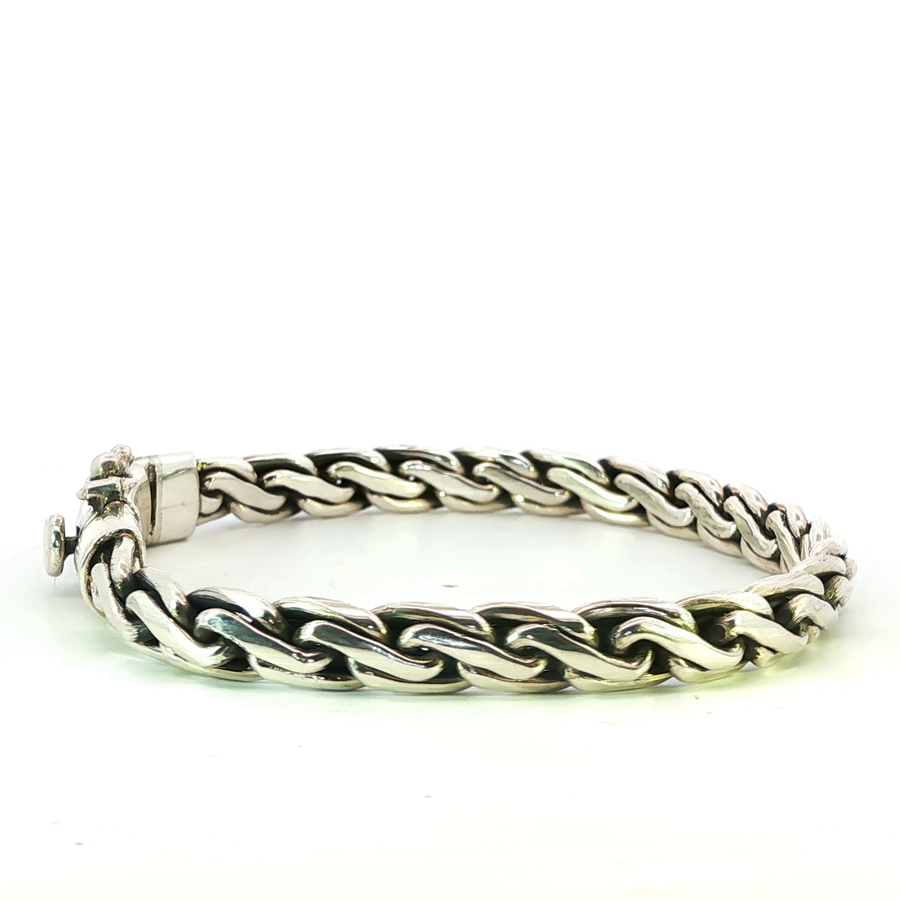 925 Sterling Silver Bynzantine Cuban Bali Bracelet