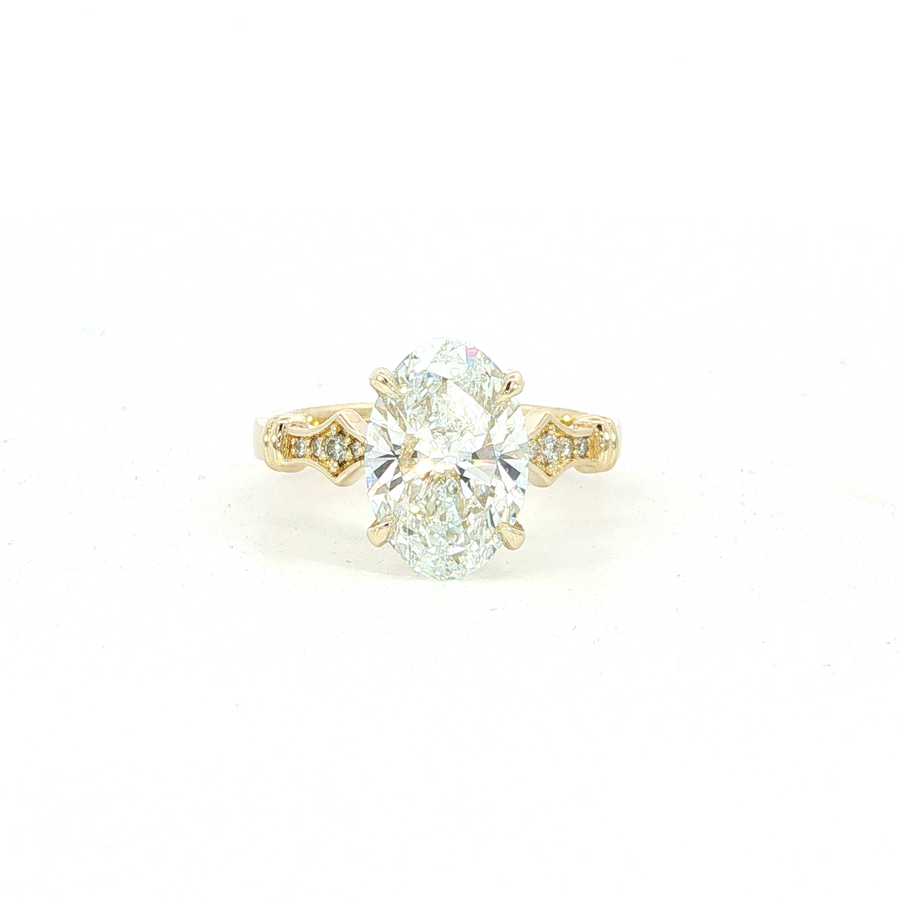 14K Yellow Gold Oval 'Nova' Diamond Engagement Ring