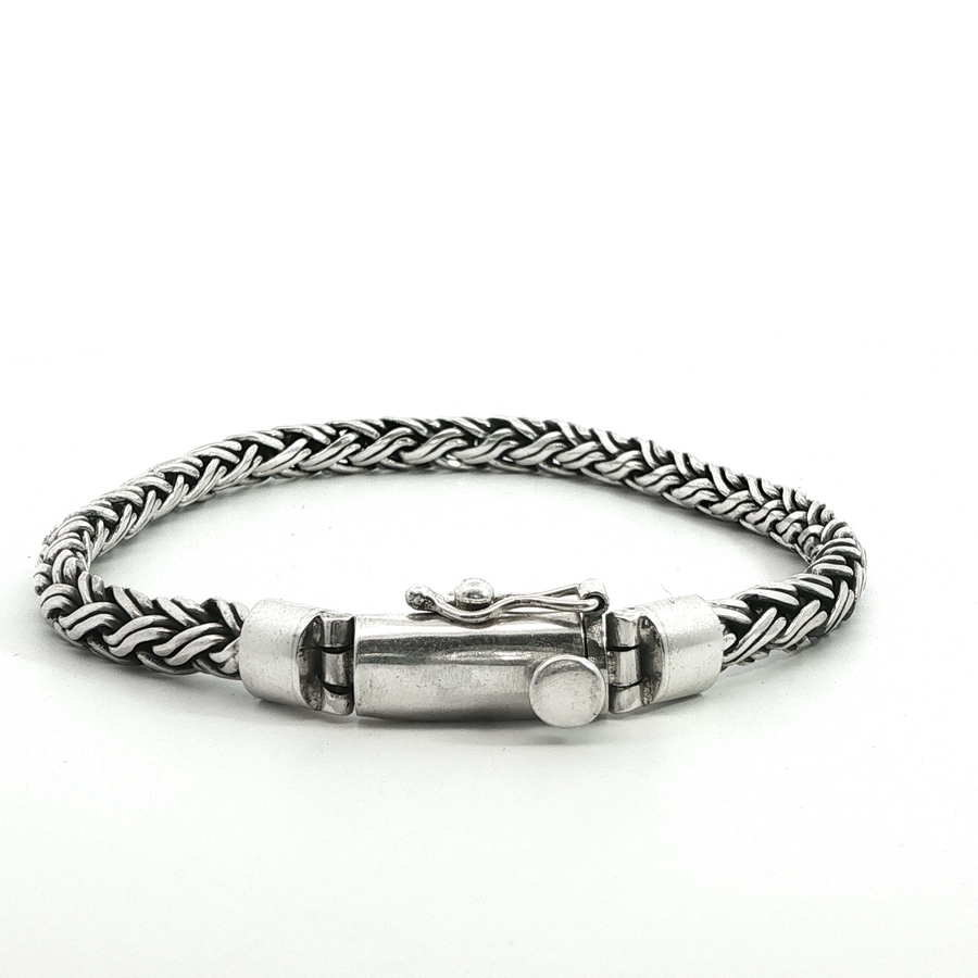 925 Sterling Silver Wheat Bali Bracelet