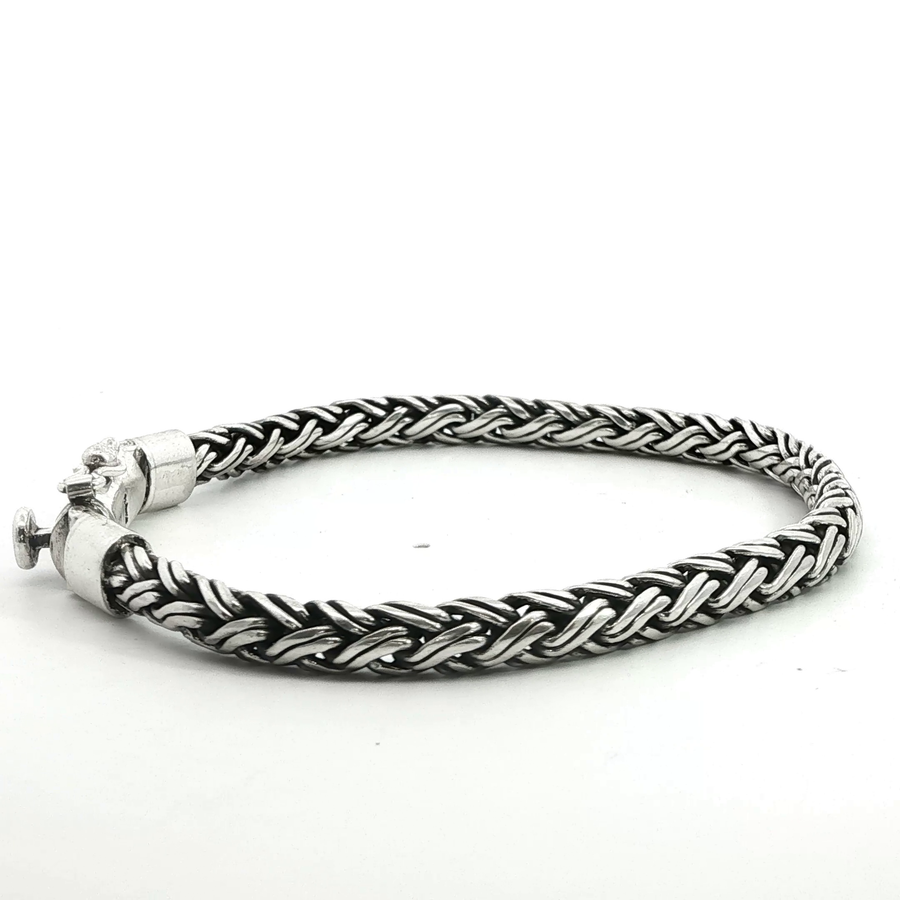 925 Sterling Silver Wheat Bali Bracelet