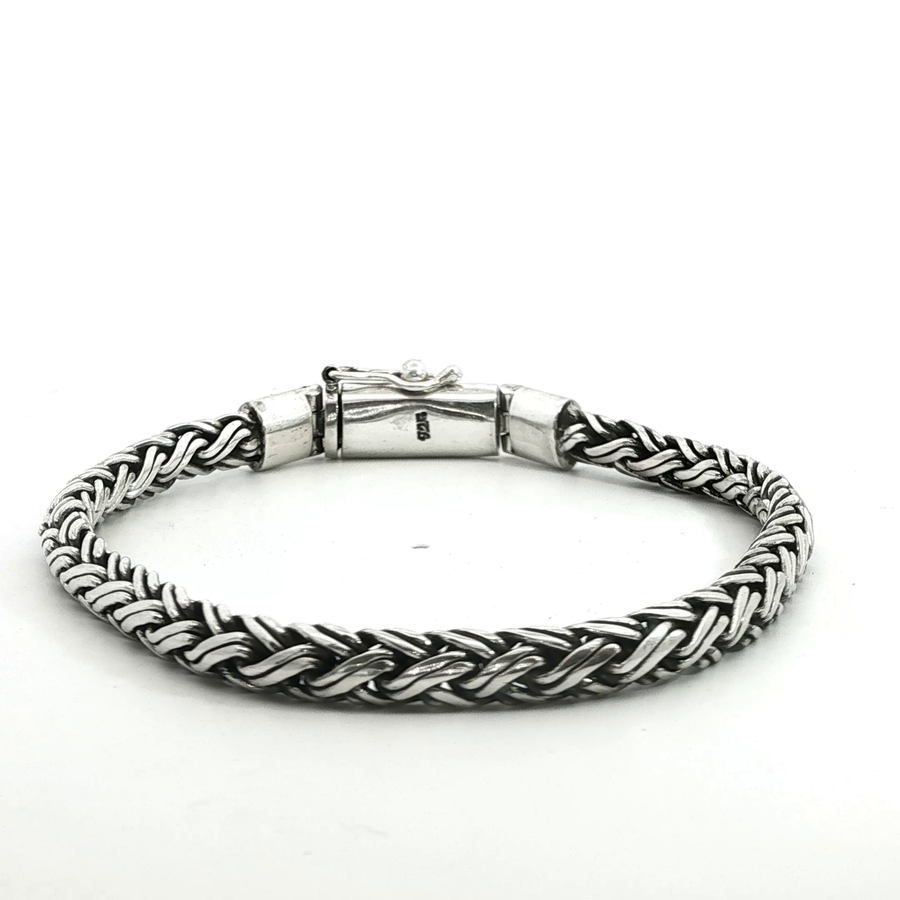 925 Sterling Silver Wheat Bali Bracelet