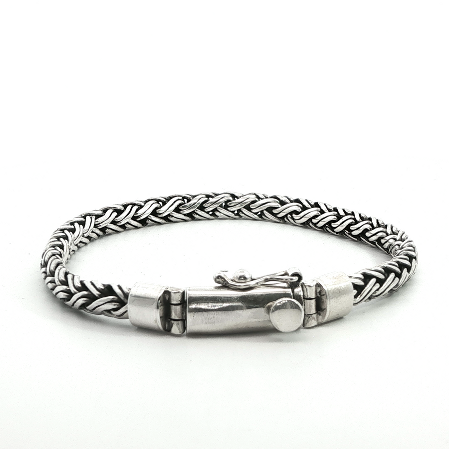 925 Sterling Silver Wheat Bali Bracelet