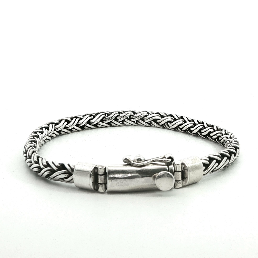 925 Sterling Silver Wheat Bali Bracelet
