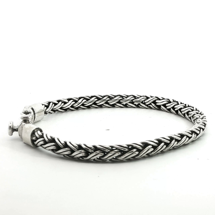 925 Sterling Silver Wheat Bali Bracelet