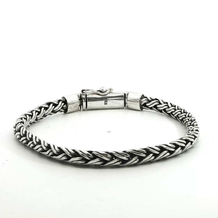 925 Sterling Silver Wheat Bali Bracelet
