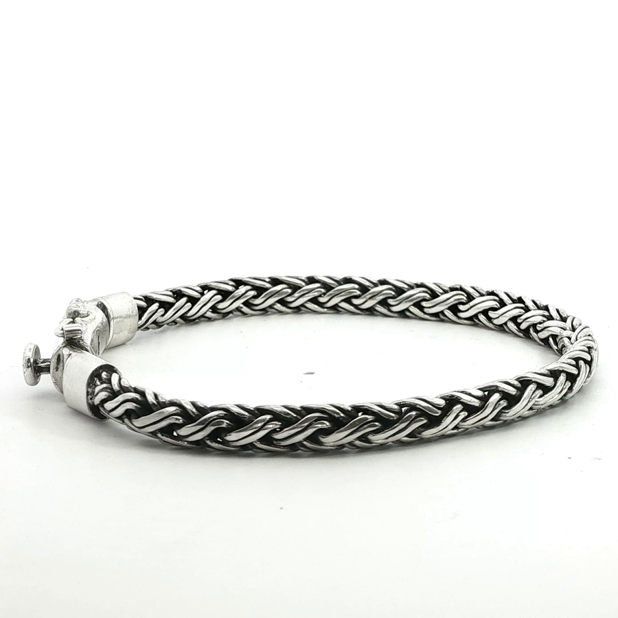 925 Sterling Silver Wheat Bali Bracelet