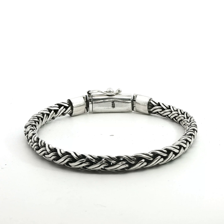 925 Sterling Silver Wheat Bali Bracelet