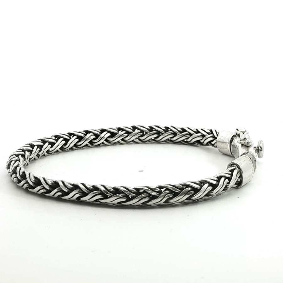 925 Sterling Silver Wheat Bali Bracelet
