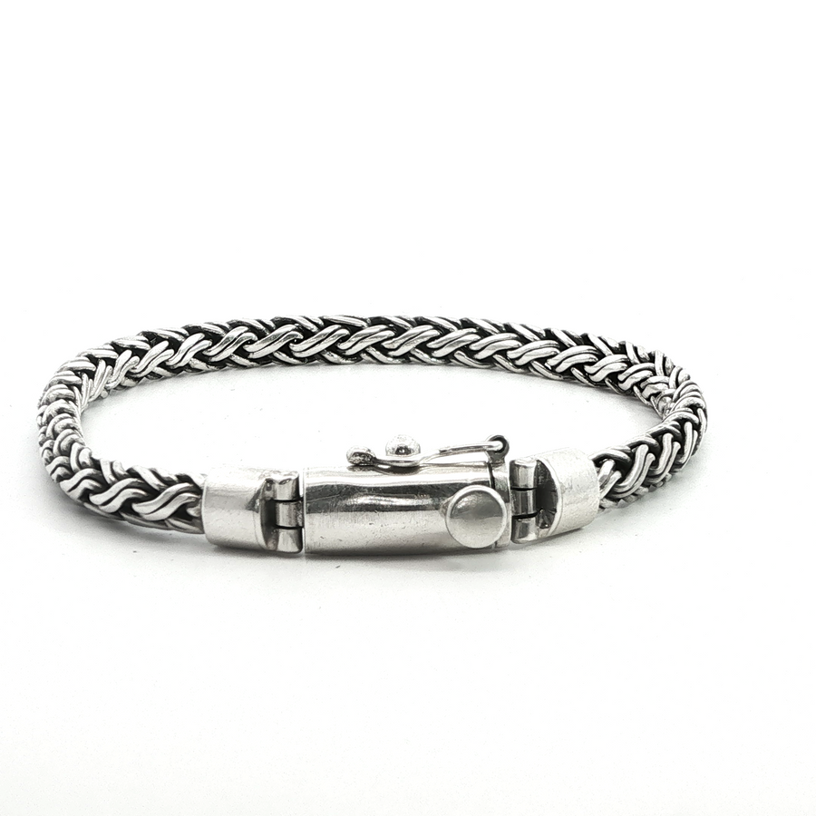 925 Sterling Silver Wheat Bali Bracelet