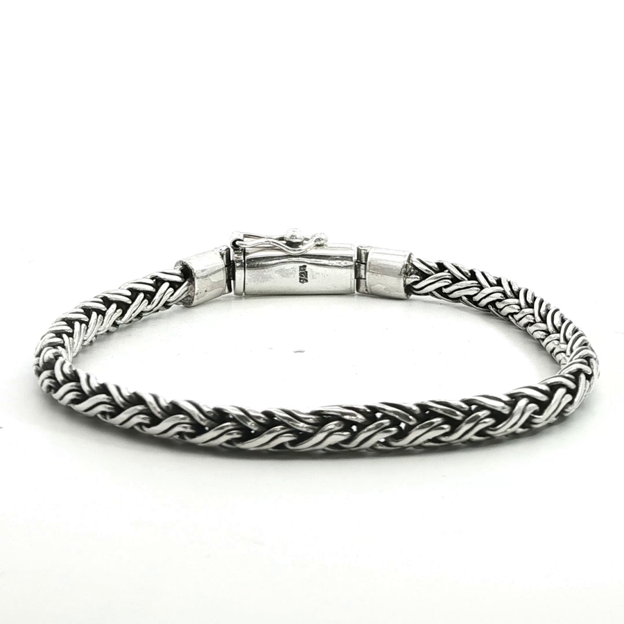 925 Sterling Silver Wheat Bali Bracelet
