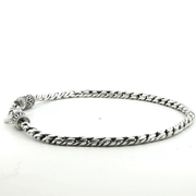 925 Sterling Silver Round Wheat Bali Bracelet