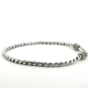925 Sterling Silver Round Wheat Bali Bracelet