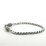 925 Sterling Silver Round Wheat Bali Bracelet