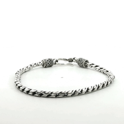 925 Sterling Silver Round Wheat Bali Bracelet