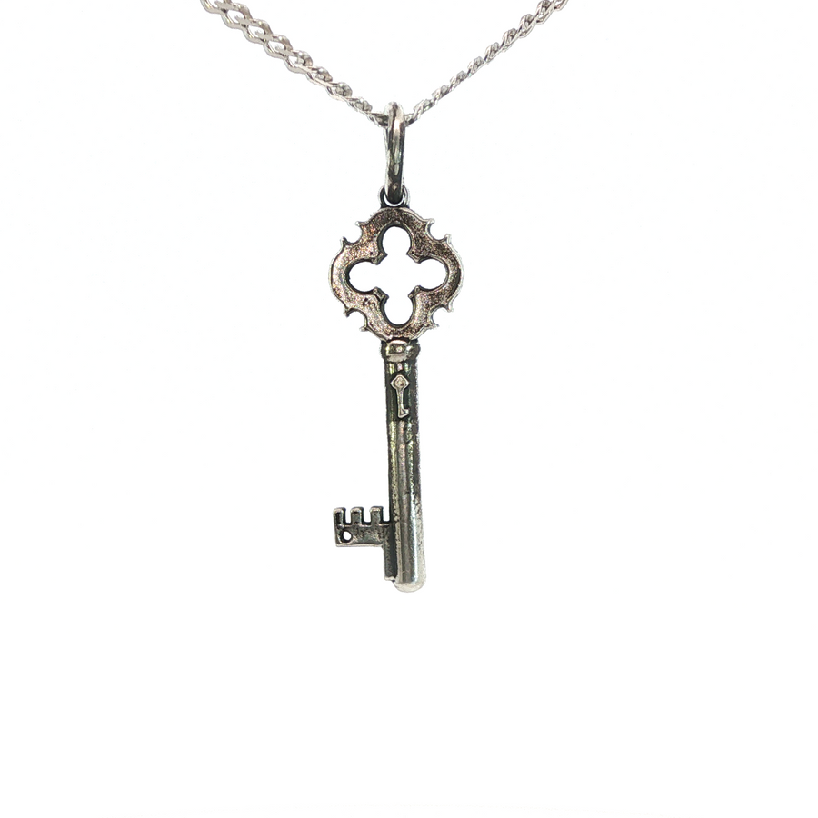 Sterling Silver 13th Century Iron Key Necklace